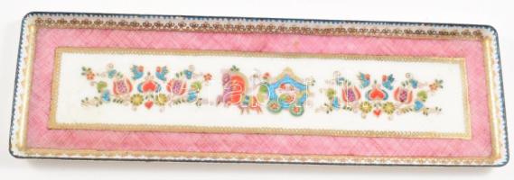 2 darab zománcozott tálca, tál, osztrák és svéd, d: 16 cm, 19x6 cm