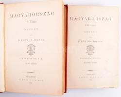 Eötvös József: Magyarország 1514-ben. I-II. köt. Báró Eötvös József munkái. Bp., 1892, Ráth Mór, IX+[1]+301+[1] p.; [4]+331+[1] p. Kiadói aranyozott, festett egészvászon-kötés, Gottermayer-kötés, kissé viseltes, foltos borítóval, helyenként kissé foltos lapokkal.