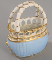 Herendi Nanking Bouquet mintás kosár kínáló, jelzett, hibátlan, m: 9 cm