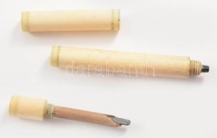 Faragott csontból készült ceruza, h:11 cm