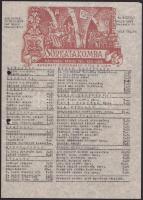 1947 Bp. Eszterházy utca 6., Sörkatakomba - Kecskés János - gépelt étlap