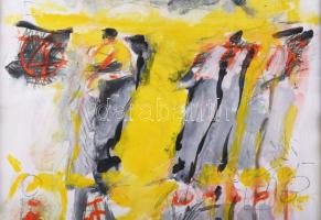 Misch Ádám (1935-1995): Egy nyári nap, 1983. Vegyes technika (akril, akvarell, ceruza), papír, jelez...