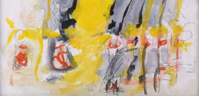 Misch Ádám (1935-1995): Egy nyári nap, 1983. Vegyes technika (akril, akvarell, ceruza), papír, jelez...