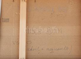 Misch Ádám (1935-1995): Egy nyári nap, 1983. Vegyes technika (akril, akvarell, ceruza), papír, jelez...