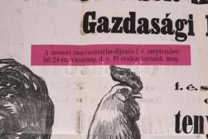 cca 1930 Pest-Pilis-Solt-Kiskun vármegye Gazdasági Egyesületének Monoron tartott vásárának hirdetmén...