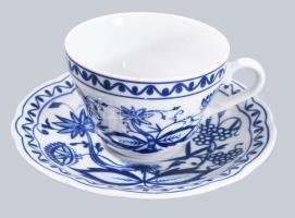 Hagymamintás kiöntő + 4 darab csésze alátéttel. Jelzett, hibátlan