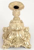 cca 1890, 2 darab barokk ezüstözött gyertyatartó, m: 16-19 cm