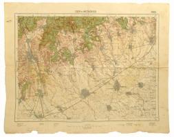 1923 Sajószentpéter és környéke katonai térkép két részre szakadva 90x65 cm + Mezőkövesd környéke + 2 db I. vh keleti front