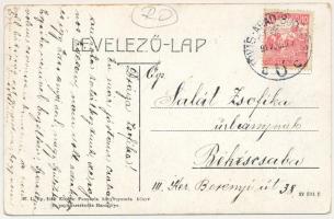 1917 Marosillye, Maros-Illye, Ilia; Fő utca, Vadász szálloda, piac. Pannonia könyvnyomda kiadása W.L...