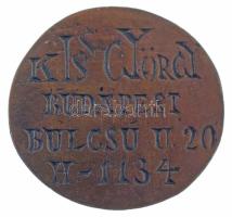 Kiss György (1943-2016) DN "Kiss György Budapest Bulcsú u. 20 H-1134" bronz névjegyérem (37-39mm) T:XF