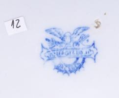 Villeroy &amp; Boch hagymamintás tányér, jelzett, cca 1900, kopással, d: 24,5 cm