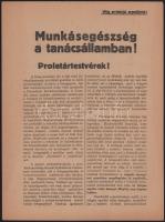1919 Tanácsköztársaság, Munkásegészség a tanácsállamban! röplap, 28×21 cm