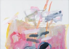 Misch Ádám (1935-1995): Bonni kép (cím nélkül), 1987. Vegyes technika, papír, jelezve jobbra lent. Ü...