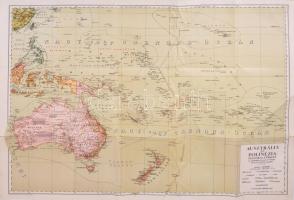 cca 1930 Ausztrália és Polinézia politikai térképe. Tervezte és rajzolta Kogutowicz Manó. 1:20 000 000, Bp., Magyar Földrajzi Intézet, 52x66cm