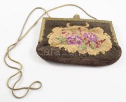 Antik színházi táska, belül kopott, 11x15 cm