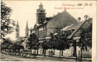 1909 Felsőbánya, Baia Sprie; Hunyady Mátyás utcai részlet. H. Riedl E. kiadása / street (EK)