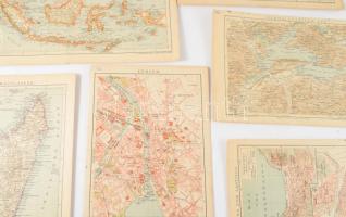 ca 1890-1920 Kb 50 db vegyes külföldi és magyar térkép részben Pallasok