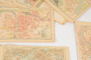 ca 1890-1920 Kb 50 db vegyes külföldi és magyar térkép részben Pallasok