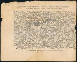 1938 Csonka-Magyarország és Nagy-Magyarország térképe a visszacsatolt terület megjelölésével. 1: 500 000. 25x20 cm