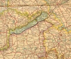 1940 Merre menjek? Magyarország autóútjai és közigazgatási beosztása, a visszacsatolt területekkel, ...