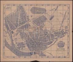 1941 Ujvidék szabad királyi város zsebtérképe, hátoldalán utcajegyzékkel. 35x30 cm