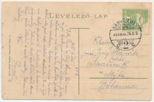 1915 Nagyvárad, Oradea; Rákóczi út, villamos. Sipos József kiadása / street, tram (felületi kopások ...