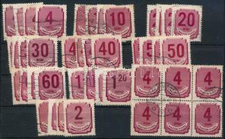 Forint-filléres portó 42 db bélyeg, köztük hatostömb is