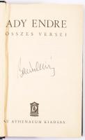 Ady Endre összes versei. [Bp.], é.n. (cca 1940), Athenaeum, 1013 p. Kiadói egészvászon-kötés, tulajdonosi névbejegyzéssel.