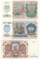 Szovjetunió 1992. 200R + 1000R + Oroszország 1992. 10.000R T:UNC-F Soviet Union 1992. 200 Ruble + 1000 Rubles + Russia 1992. 10.000 Rubles C:UNC-F Krause P#248-253