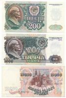 Szovjetunió 1992. 200R + 1000R + Oroszország 1992. 10.000R T:UNC-F
Soviet Union 1992. 200 Ruble + 1...