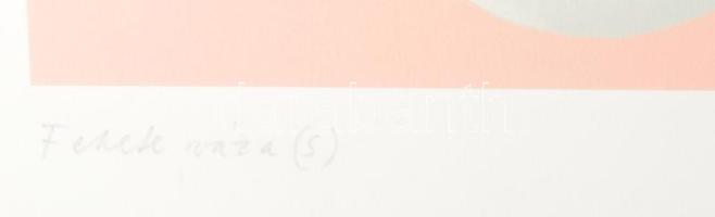 Fehér László (1953-): Fekete váza, 2007. Szitanyomat, papír, jelzett, próbanyomat, lap alján Fehér L...