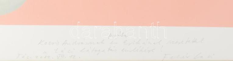 Fehér László (1953-): Fekete váza, 2007. Szitanyomat, papír, jelzett, próbanyomat, lap alján Fehér L...