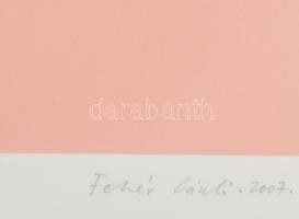 Fehér László (1953-): Fekete váza, 2007. Szitanyomat, papír, jelzett, próbanyomat, lap alján Fehér L...