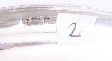 Art deco francia ezüstözött kínáló, jelzett, 35x24 cm