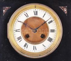 cca 1890-1900 Francia márvány óra, kulcs nélkül, 40x38 cm /// KIZÁRÓLAG SZEMÉLYES ÁTVÉTEL, NEM POSTÁ...