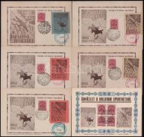 1943 Balatoni sporthét 6 db klf levélzáró és bélyegzés 1-1 emléklapon