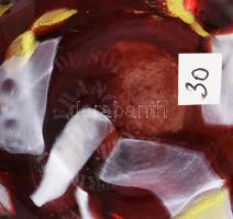 Verrerie d'Art de Soisy-sur-École francia művész üveg váza, jelzett, hibátlan, m: 9,5 cm