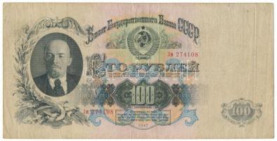 Szovjetunió 1947. 100R (I. típus) T:F,VG Soviet Union 1947. 100 Roubles (Type I) C:F,VG Krause P#231