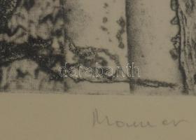 Maurer Dóra (1937-): Holtak háza (Pompeji sorozat 1.), 1963. Rézkarc, vegyes technika, papír, jelzet...