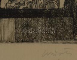 Würtz Ádám (1927-1994): Régiségbolt. Rézkarc, papír, jelzett, számozott: 50/30. Üvegezett fakeretben...