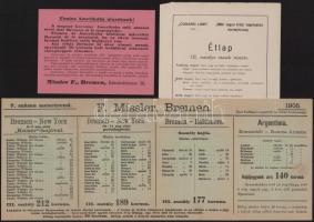cca 1905 "Cunard" magyar-amerikai vonal (Fiume-New York) tájékoztató füzete "Tudnival...