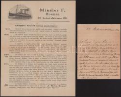 cca 1905 "Cunard" magyar-amerikai vonal (Fiume-New York) tájékoztató füzete "Tudnival...