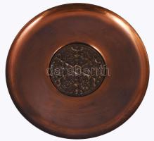 Iparművész fém falitál, d: 28 cm