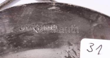 Angol ezüstözött kínáló, jelzett, 31x23 cm