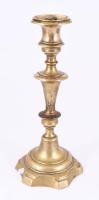 Bronz gyertyatartó. Magyar, cca 18-19.sz, m: 24 cm