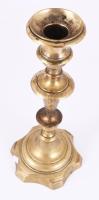 Bronz gyertyatartó. Magyar, cca 18-19.sz, m: 24 cm