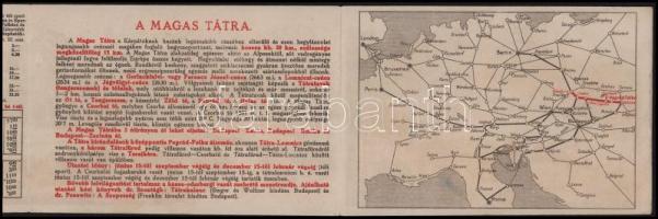 cca 1900 Magas-Tátra, Kassa?Oderbergi Vasút litho prospektusa, Klösz Gy. és Fia nyomása, felületi sé...