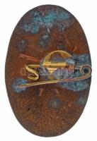 1930-1940 k. "II. Ker. Áll. Tanítónőképző-Intézet - Budapest" zománcozott bronz iskolajelv...