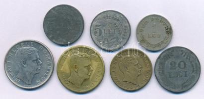 Románia 1924. 1L Cu-Ni + 1942. 5L Zn (2x) + 1942. 20L Zn + 1943. 100L Fe "I. Mihály" + 194...