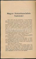 1933 "Nemzeti szocialista testvéreimhez!" írta: Viola Béla, rajta az Egyesült Magyar Nemze...